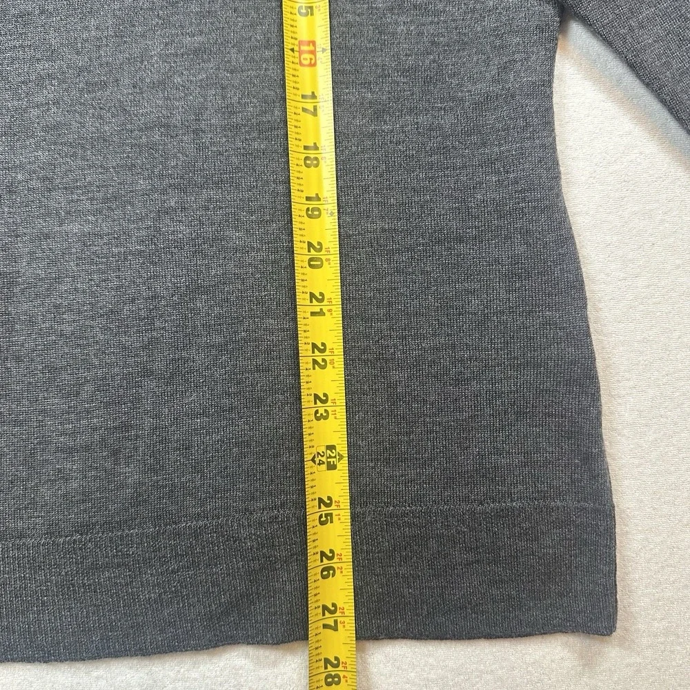 Charter Club Merino Wool Crewneck Sweater XXL Charcoal Heather‎ Button Cuff